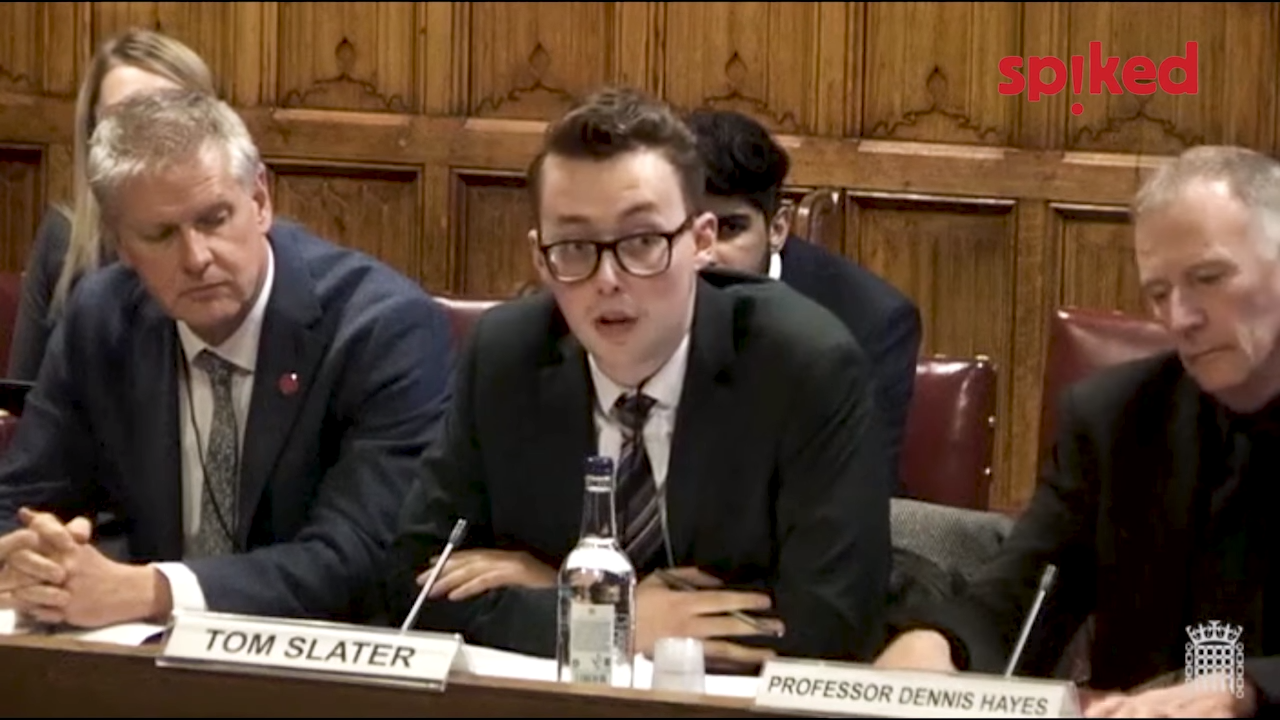 Tom Slater gives evidence to parliament