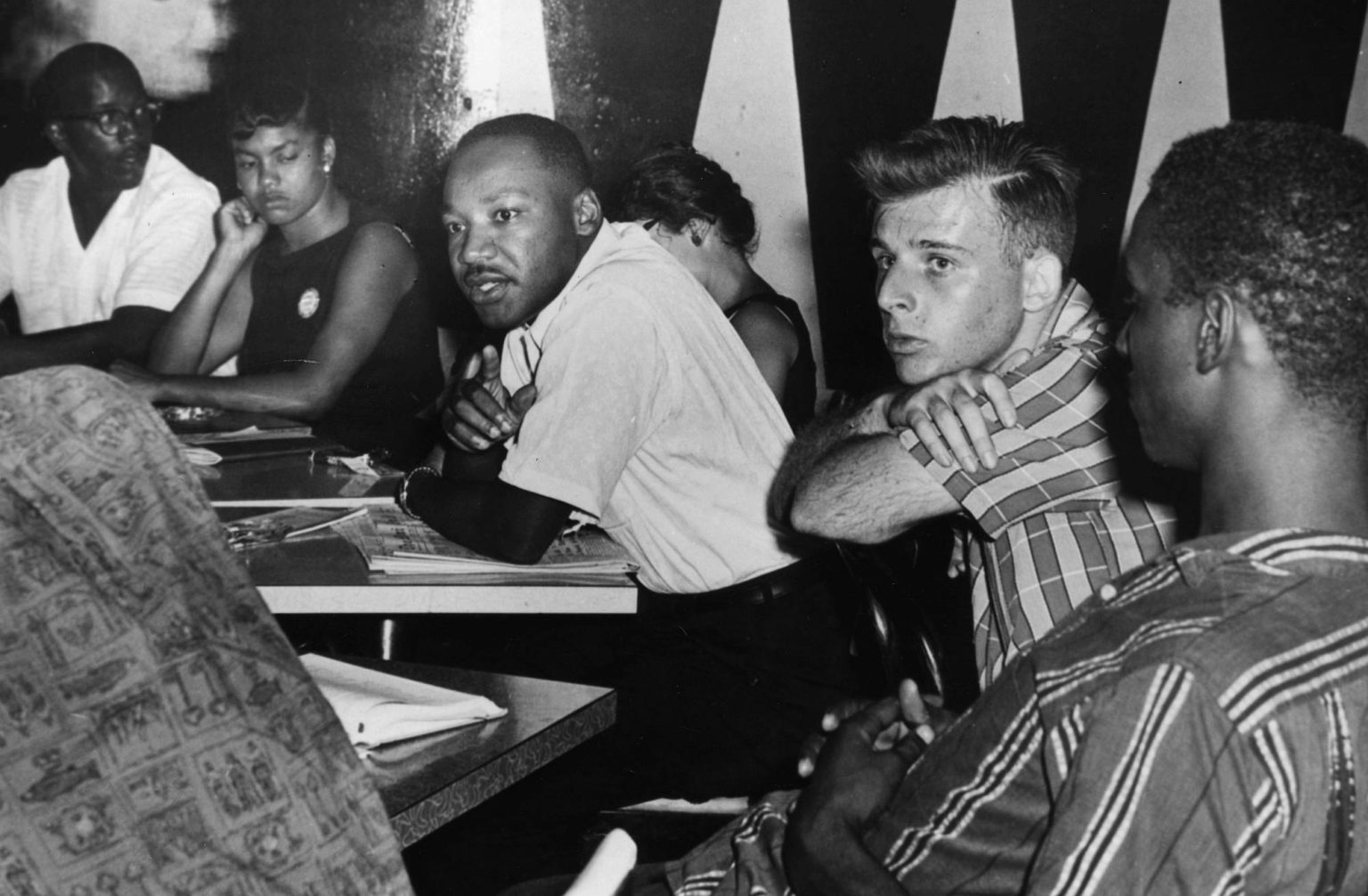 Martin Luther King at a meeting circa 1960.