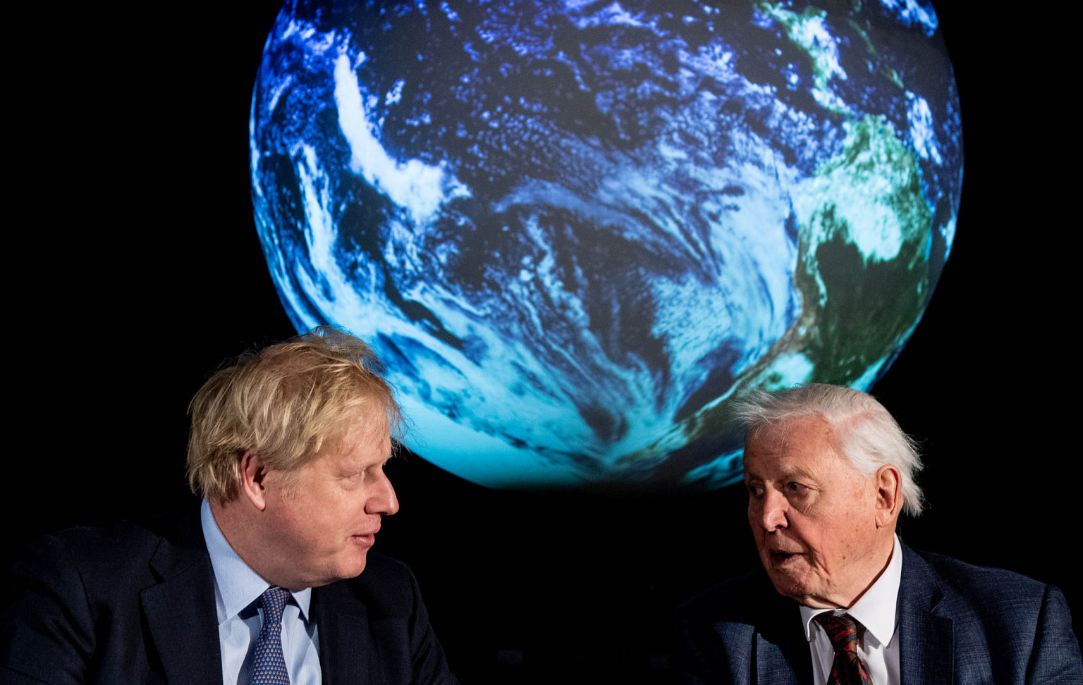Boris Johnson and Sir David Attenborough at the Science Museum, 4 February 2020.