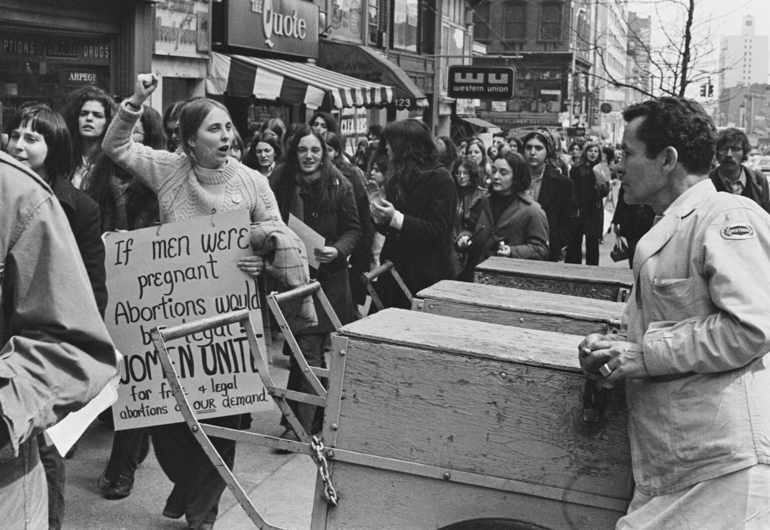 A mass demonstration against abortion laws in New York City, 28 March 1970.
