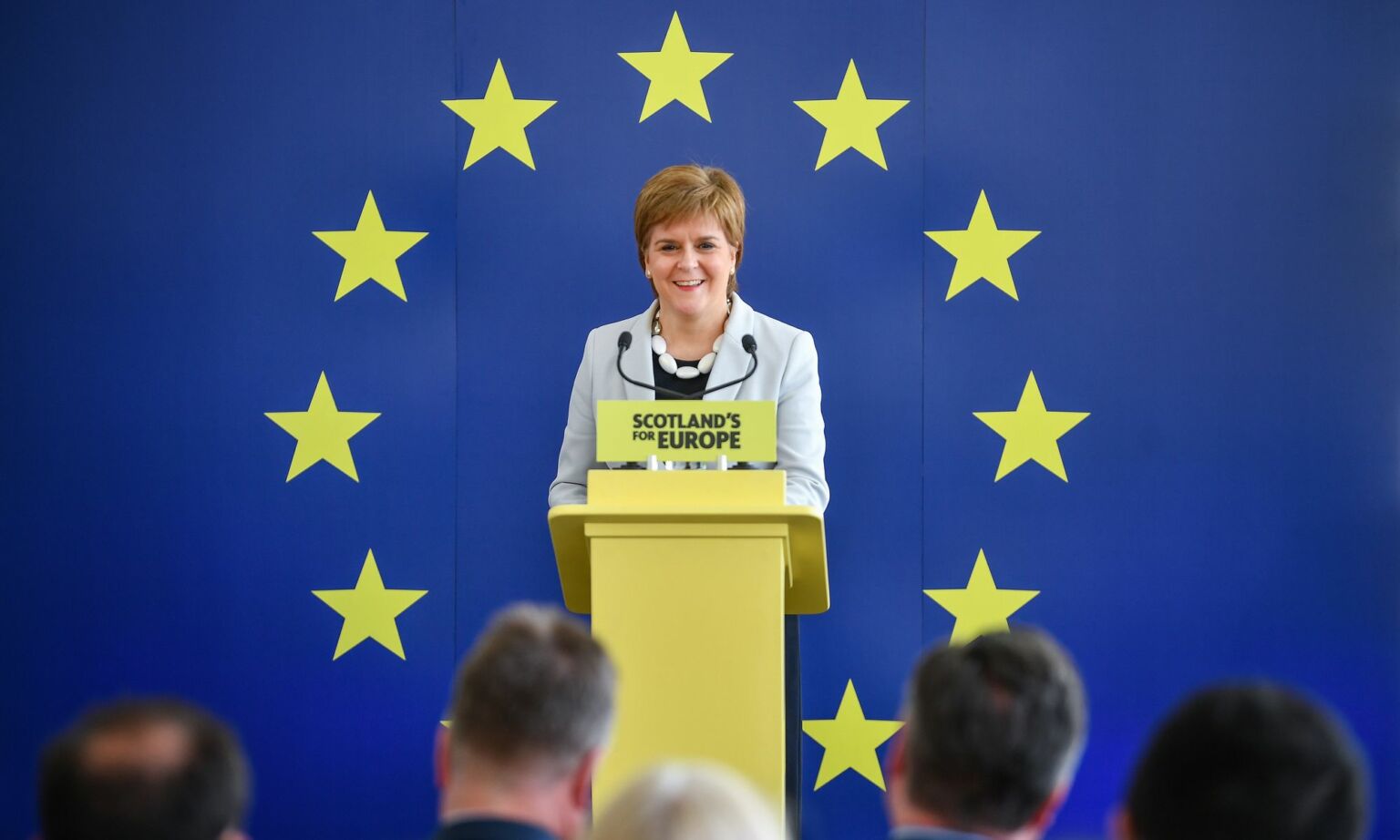 Nicola Sturgeon at the SNP's European Election campaign launch, 9 May 2019.