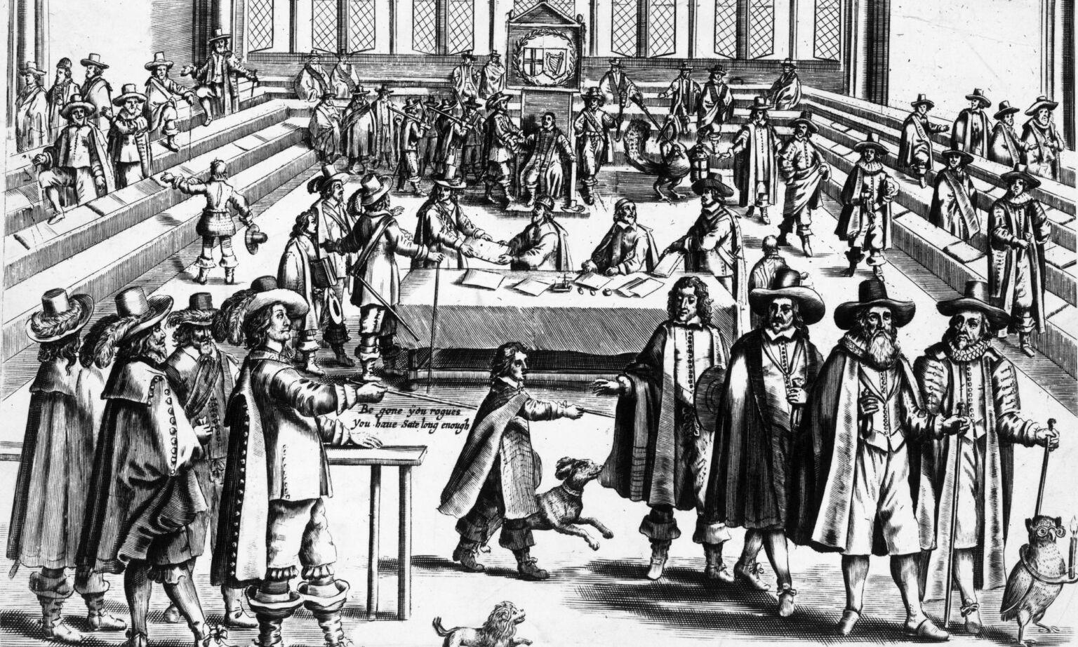 Oliver Cromwell dismissing the Long Parliament, 6 December 1648.