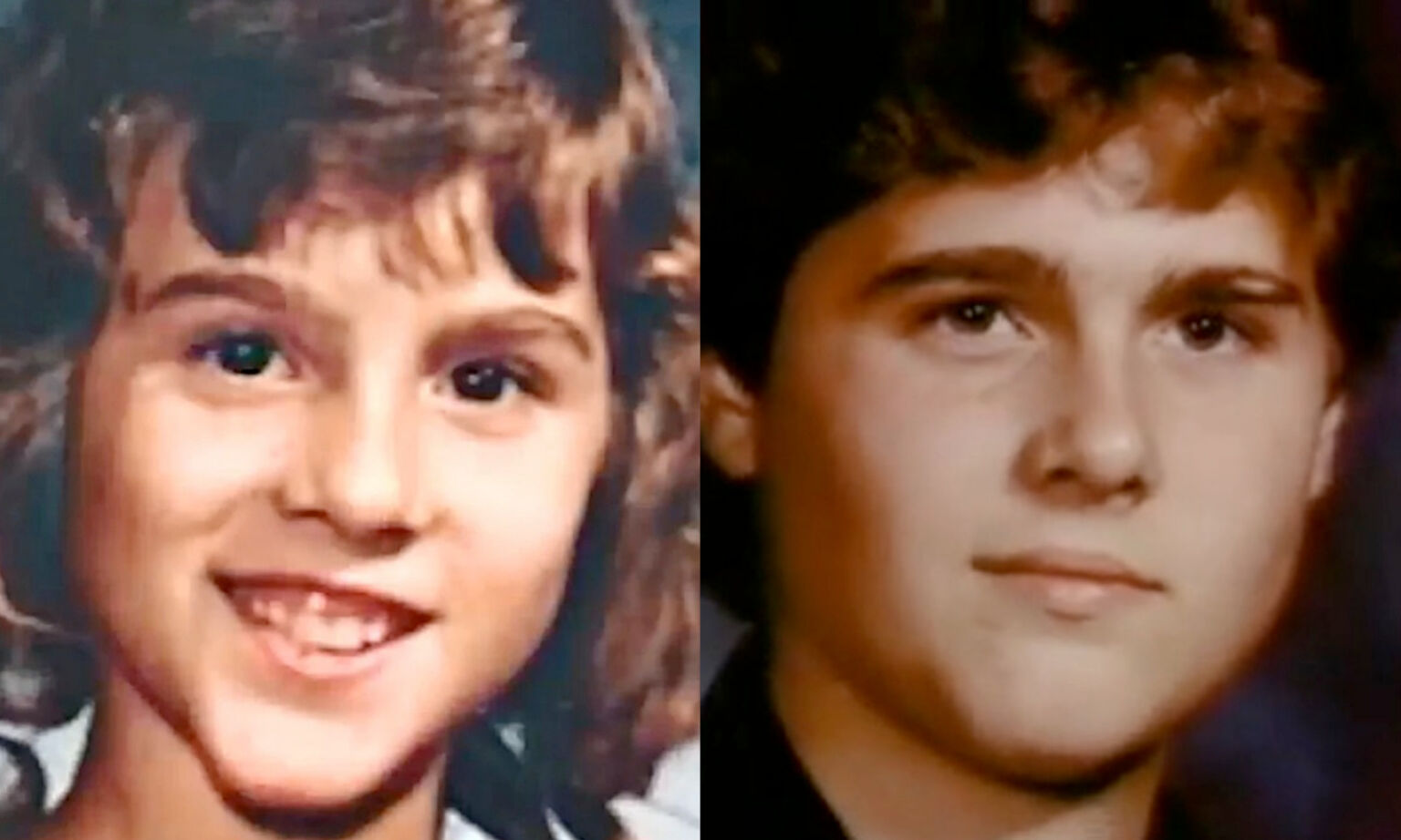 David Reimer as 'Brenda' aged 10, and while living as a male at 18.
