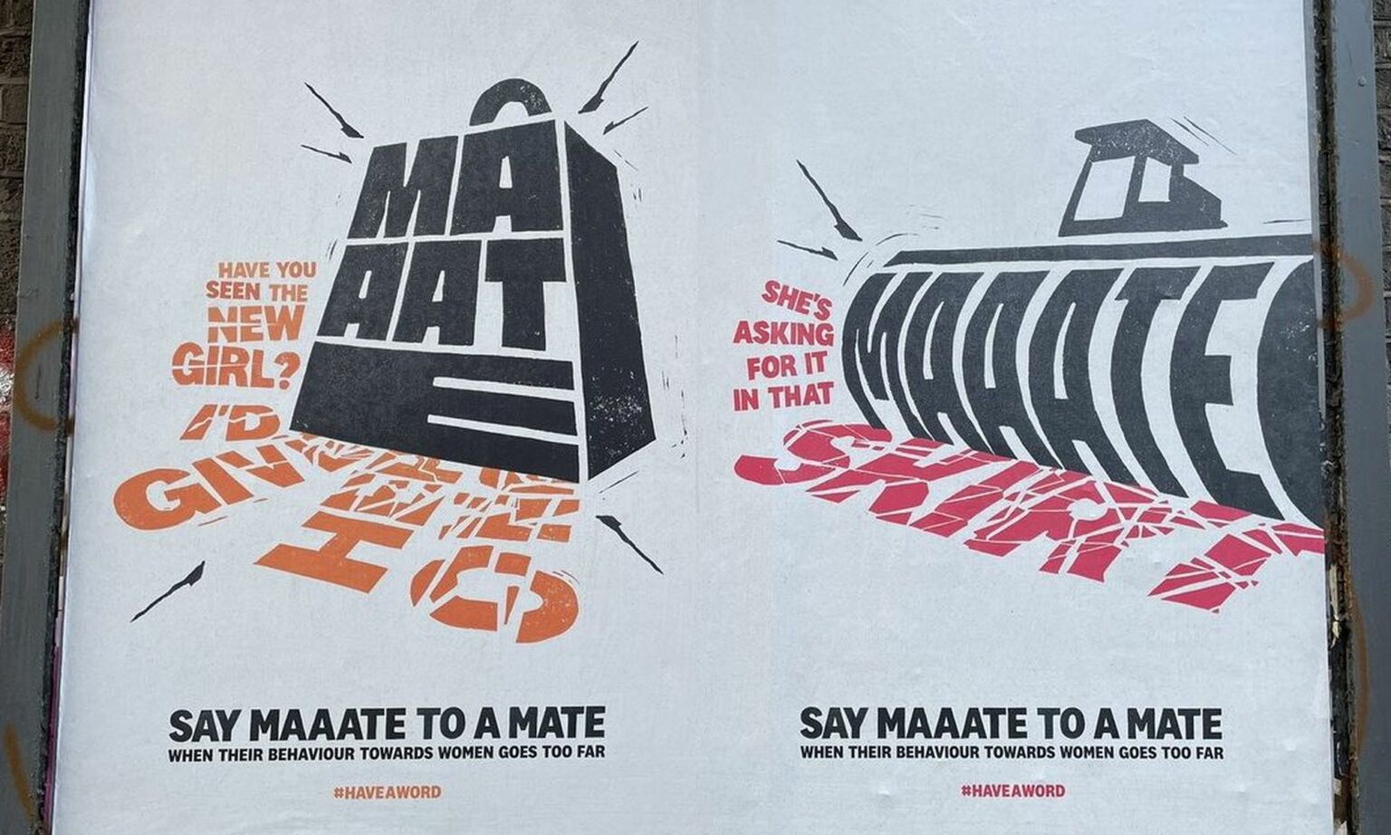 A billboard showing Sadiq Khan's 'Say maaate to a mate' campaign.