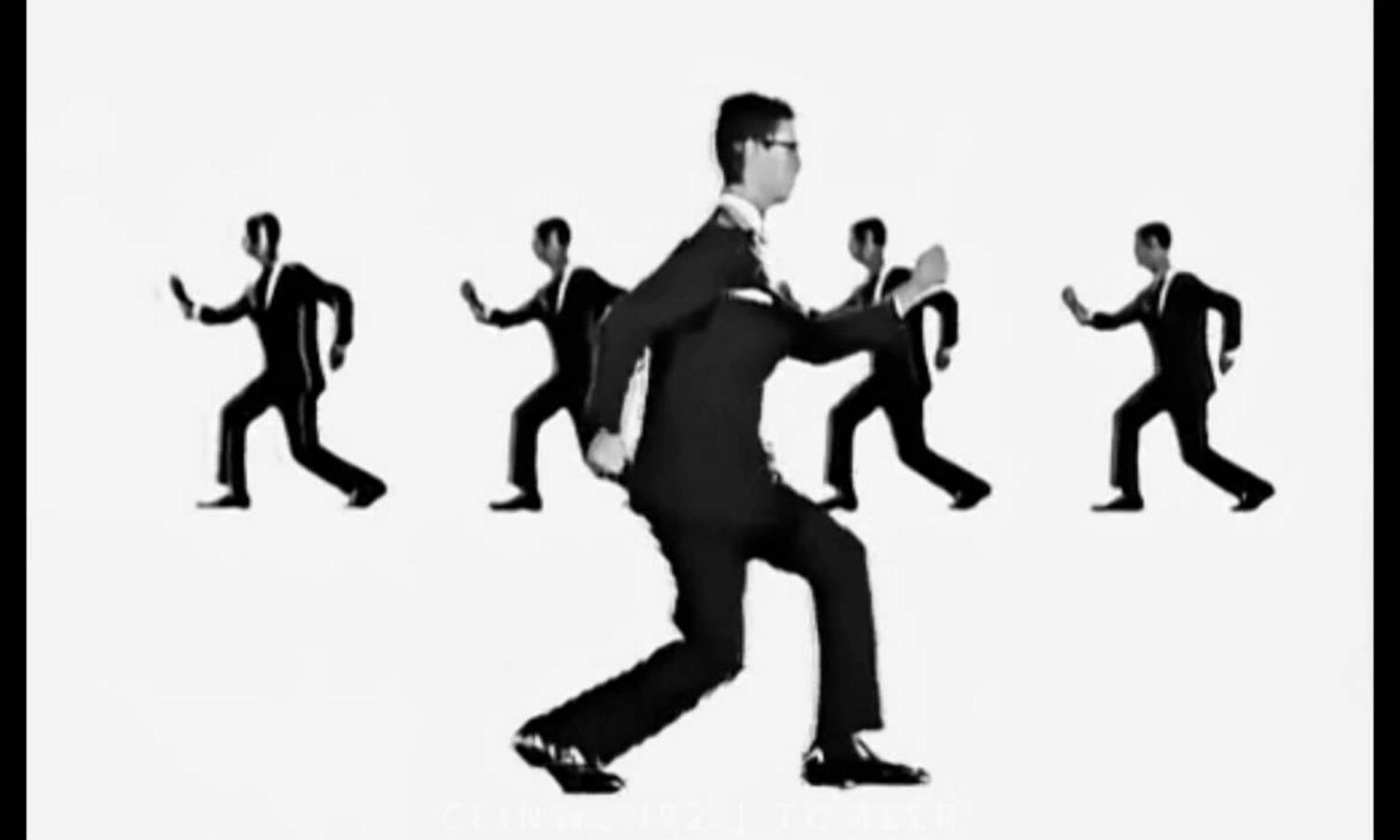The music video for 'Once In a Lifetime' (1981), by Talking Heads.