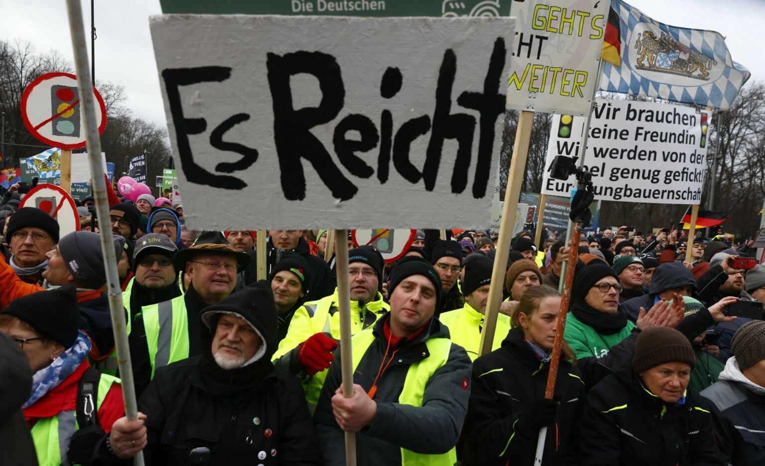 Protesting farmers in Berlin, 15 January 2024.