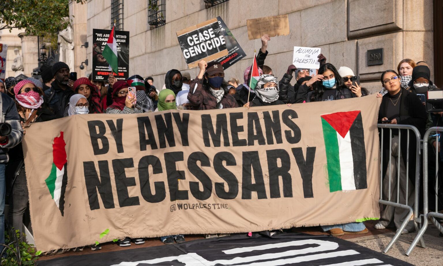 Pro-Palestinian rally held on Columbia University campus, 15 November 2023, New York City.