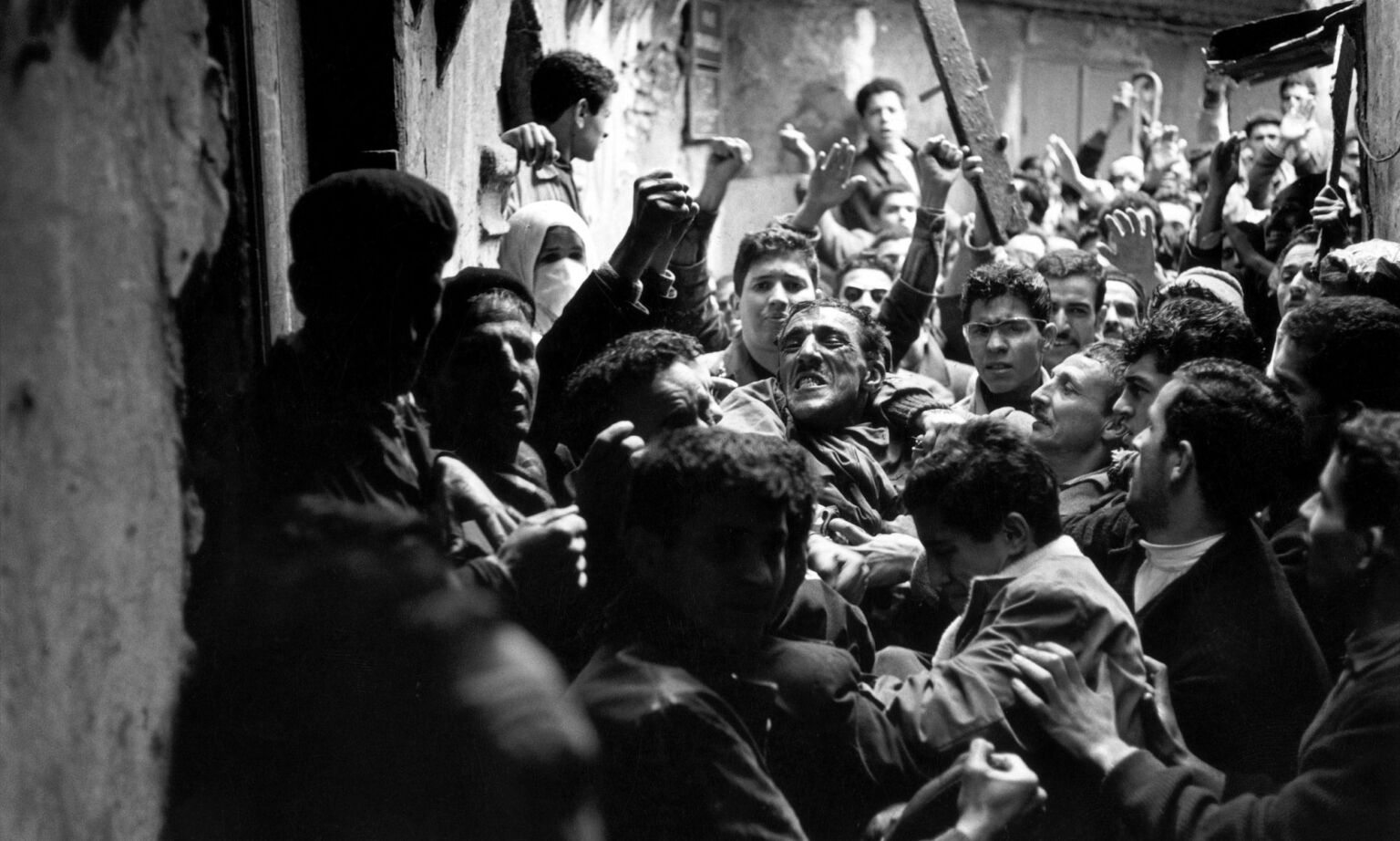 Riots in Algiers, Algeria circa 1960.