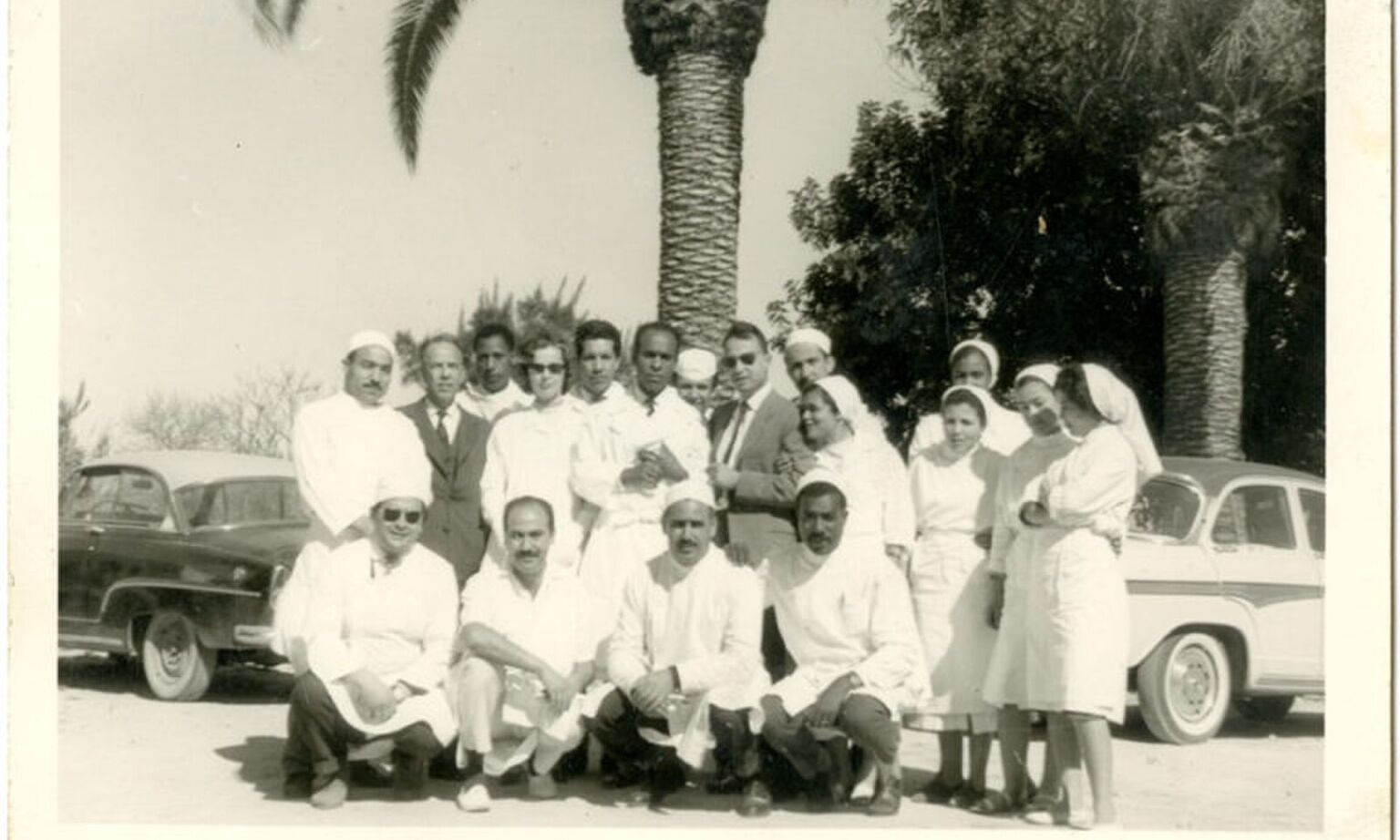 Frantz Fanon and his medical team at the Blida-Joinville Psychiatric Hospital in Algeria, where he worked from 1953 to 1956.