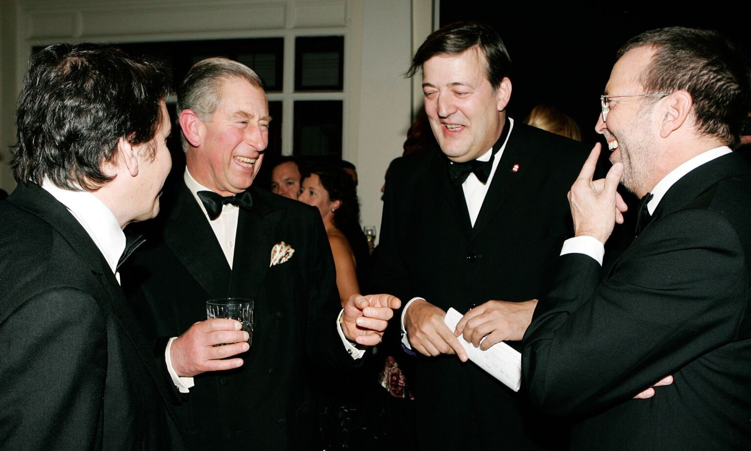 Prince Charles with Eric Clapton, Stephen Fry and Jules Holland in November 2005.